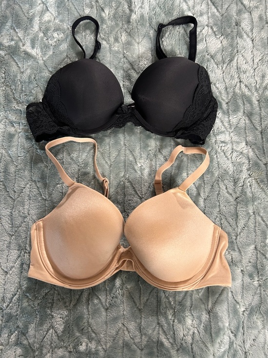 Victoria's Secret Other - V.S. Dream Angels Black Push Up Bra and Auden Nude Seamless T-Shirt Bra Duo